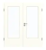 Frontansicht von GARANT Doppelflügeltür inkl. Zarge W1000ST3 Premium Weiß GHK08 mit Lichtausschnitt LA-DIN