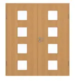 Frontansicht von GARANT Doppelflügeltür inkl. Zarge Eiche Premium GCK08 mit Lichtausschnitt LA-10