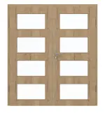 Frontansicht von GARANT Doppelflügeltür inkl. Zarge Authentic Risseiche CPL mit Lichtausschnitt LA-11