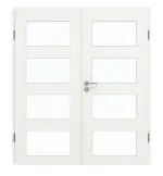 Frontansicht von GARANT Doppelflügeltür inkl. Zarge Quer Authentic Bianco GCK08 mit Lichtausschnitt LA-11