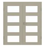 Frontansicht von GARANT Doppelflügeltür inkl. Zarge Matt Seidengrau 7044 G-TEC mit Lichtausschnitt LA-11