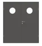 Frontansicht von GARANT Doppelflügeltür inkl. Zarge 10622-60 Ebony CPL mit Lichtausschnitt LA-12