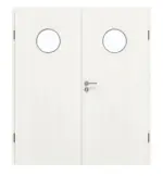 Frontansicht von GARANT Doppelflügeltür inkl. Zarge Authentic Bianco GCK08 mit Lichtausschnitt LA-12