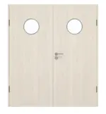 Frontansicht von GARANT Doppelflügeltür inkl. Zarge Authentic Perl GCK08 mit Lichtausschnitt LA-12