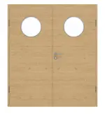 Frontansicht von GARANT Doppelflügeltür inkl. Zarge Quer Authentic Asteiche CPL mit Lichtausschnitt LA-13