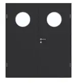 Frontansicht von GARANT Doppelflügeltür inkl. Zarge Matt RAL 9005 G-TEC mit Lichtausschnitt LA-13