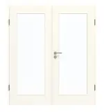 Frontansicht von GARANT Doppelflügeltür inkl. Zarge 0105-60 Pearl White CPL mit Lichtausschnitt LA-2