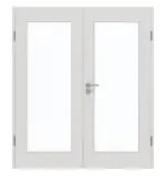 Frontansicht von GARANT Doppelflügeltür inkl. Zarge 0160-60 Silver Grey CPL mit Lichtausschnitt LA-2