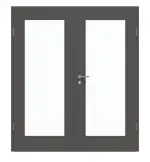 Frontansicht von GARANT Doppelflügeltür inkl. Zarge 10622-60 Ebony CPL mit Lichtausschnitt LA-2