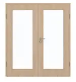 Frontansicht von GARANT Doppelflügeltür inkl. Zarge Authentic Achat CPL mit Lichtausschnitt LA-2