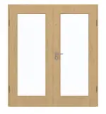 Frontansicht von GARANT Doppelflügeltür inkl. Zarge Authentic Asteiche GCK08 mit Lichtausschnitt LA-2