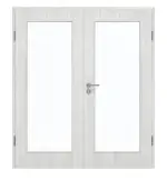 Frontansicht von GARANT Doppelflügeltür inkl. Zarge Authentic Grigio GCK08 mit Lichtausschnitt LA-2