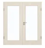 Frontansicht von GARANT Doppelflügeltür inkl. Zarge Authentic Perl CPL mit Lichtausschnitt LA-2