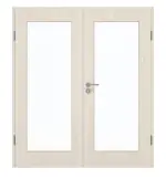 Frontansicht von GARANT Doppelflügeltür inkl. Zarge Authentic Perl GCK08 mit Lichtausschnitt LA-2