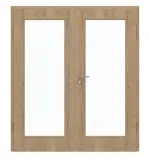 Frontansicht von GARANT Doppelflügeltür inkl. Zarge Authentic Risseiche CPL mit Lichtausschnitt LA-2