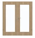 Frontansicht von GARANT Doppelflügeltür inkl. Zarge Authentic Risseiche GCK08 mit Lichtausschnitt LA-2