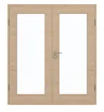 Frontansicht von GARANT Doppelflügeltür inkl. Zarge Quer Authentic Achat CPL mit Lichtausschnitt LA-2