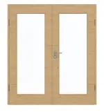 Frontansicht von GARANT Doppelflügeltür inkl. Zarge Quer Authentic Asteiche CPL mit Lichtausschnitt LA-2