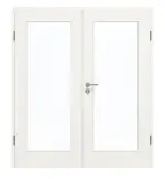 Frontansicht von GARANT Doppelflügeltür inkl. Zarge Quer Authentic Bianco CPL mit Lichtausschnitt LA-2