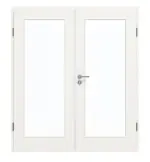 Frontansicht von GARANT Doppelflügeltür inkl. Zarge Quer Authentic Bianco GCK08 mit Lichtausschnitt LA-2