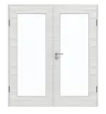 Frontansicht von GARANT Doppelflügeltür inkl. Zarge Quer Authentic Grigio GCK08 mit Lichtausschnitt LA-2