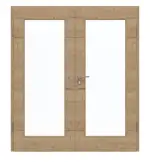 Frontansicht von GARANT Doppelflügeltür inkl. Zarge Quer Authentic Risseiche CPL mit Lichtausschnitt LA-2