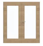 Frontansicht von GARANT Doppelflügeltür inkl. Zarge Quer Authentic Risseiche GCK08 mit Lichtausschnitt LA-2