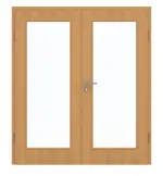 Frontansicht von GARANT Doppelflügeltür inkl. Zarge Eiche Premium CPL mit Lichtausschnitt LA-2