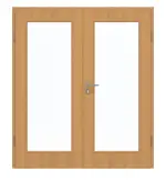 Frontansicht von GARANT Doppelflügeltür inkl. Zarge Eiche Premium GCK08 mit Lichtausschnitt LA-2