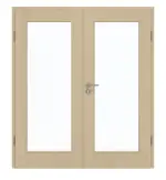 Frontansicht von GARANT Doppelflügeltür inkl. Zarge Natura Ahorn CPL mit Lichtausschnitt LA-2