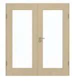 Frontansicht von GARANT Doppelflügeltür inkl. Zarge Natura Ahorn GCK08 mit Lichtausschnitt LA-2