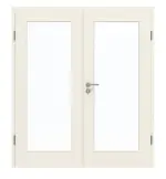 Frontansicht von GARANT Doppelflügeltür inkl. Zarge Weißlack 9010 CPL mit Lichtausschnitt LA-2