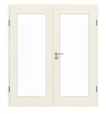 Frontansicht von GARANT Doppelflügeltür inkl. Zarge Weißlack 9010 GHK08 mit Lichtausschnitt LA-2