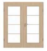 Frontansicht von GARANT Doppelflügeltür inkl. Zarge Authentic Achat GCK08 mit Lichtausschnitt LA-2 Sprosse SP10