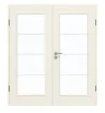 Frontansicht von GARANT Doppelflügeltür inkl. Zarge Weißlack 9010 GHK08 mit Lichtausschnitt LA-2 Sprosse SP10