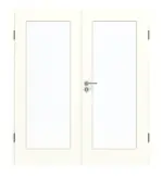 Frontansicht von GARANT Doppelflügeltür inkl. Zarge U11026SD Kristallweiß GHK08 mit Lichtausschnitt LA-2