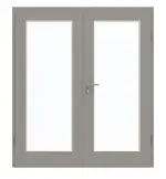 Frontansicht von GARANT Doppelflügeltür inkl. Zarge U12115SD Platingrau GHK08 mit Lichtausschnitt LA-2