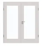 Frontansicht von GARANT Doppelflügeltür inkl. Zarge U12188SD Lichtgrau GHK08 mit Lichtausschnitt LA-2