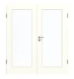 Frontansicht von GARANT Doppelflügeltür inkl. Zarge W1000ST3 Premium Weiß GHK08 mit Lichtausschnitt LA-2