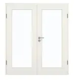 Frontansicht von GARANT Doppelflügeltür inkl. Zarge Weiß Struktur Premium CPL mit Lichtausschnitt LA-2