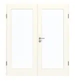 Frontansicht von GARANT Doppelflügeltür inkl. Zarge 0105-60 Pearl White CPL mit Lichtausschnitt LA-3