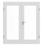 Frontansicht von GARANT Doppelflügeltür inkl. Zarge 0160-60 Silver Grey CPL mit Lichtausschnitt LA-3