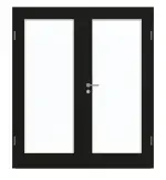 Frontansicht von GARANT Doppelflügeltür inkl. Zarge 0901-60 Black Resopal mit Lichtausschnitt LA-3