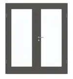 Frontansicht von GARANT Doppelflügeltür inkl. Zarge 10622-60 Ebony CPL mit Lichtausschnitt LA-3