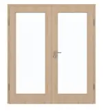 Frontansicht von GARANT Doppelflügeltür inkl. Zarge Authentic Achat CPL mit Lichtausschnitt LA-3