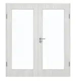 Frontansicht von GARANT Doppelflügeltür inkl. Zarge Authentic Grigio GCK08 mit Lichtausschnitt LA-3