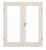 Frontansicht von GARANT Doppelflügeltür inkl. Zarge Authentic Perl GCK08 mit Lichtausschnitt LA-3