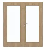 Frontansicht von GARANT Doppelflügeltür inkl. Zarge Authentic Risseiche CPL mit Lichtausschnitt LA-3