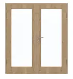 Frontansicht von GARANT Doppelflügeltür inkl. Zarge Authentic Risseiche GCK08 mit Lichtausschnitt LA-3