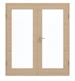 Frontansicht von GARANT Doppelflügeltür inkl. Zarge Quer Authentic Achat CPL mit Lichtausschnitt LA-3